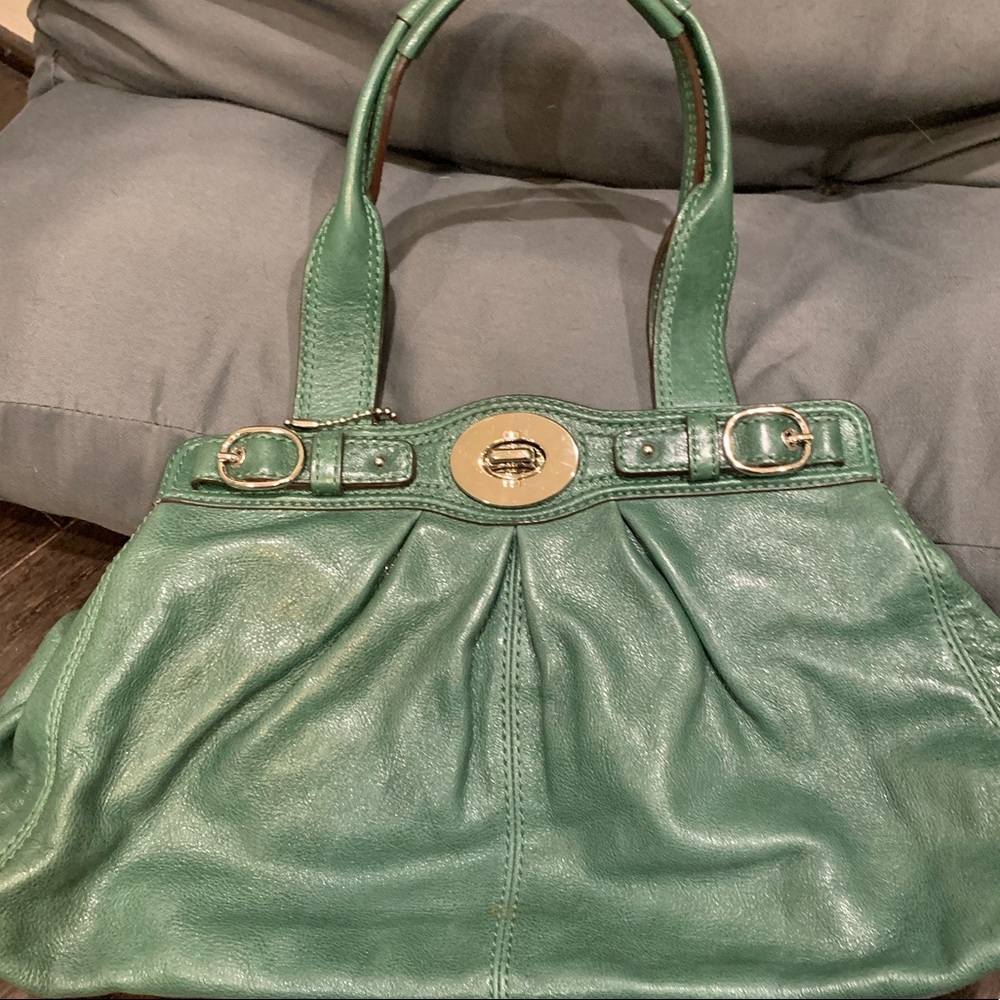 Green Leather Coach purse